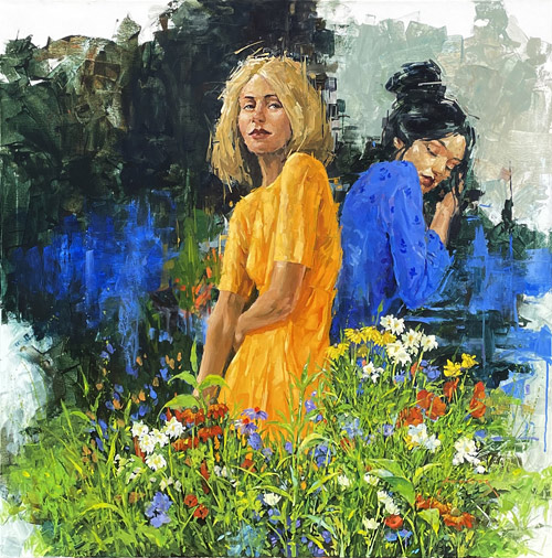 Paul Hooker nz portrait artist, oil on canvas, wildflowers